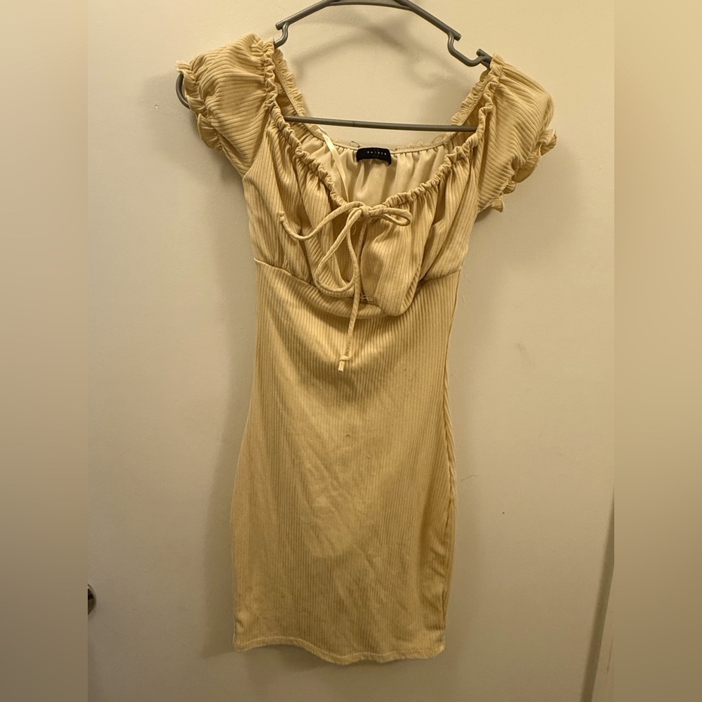 Elegant Cream Off-Shoulder Dress